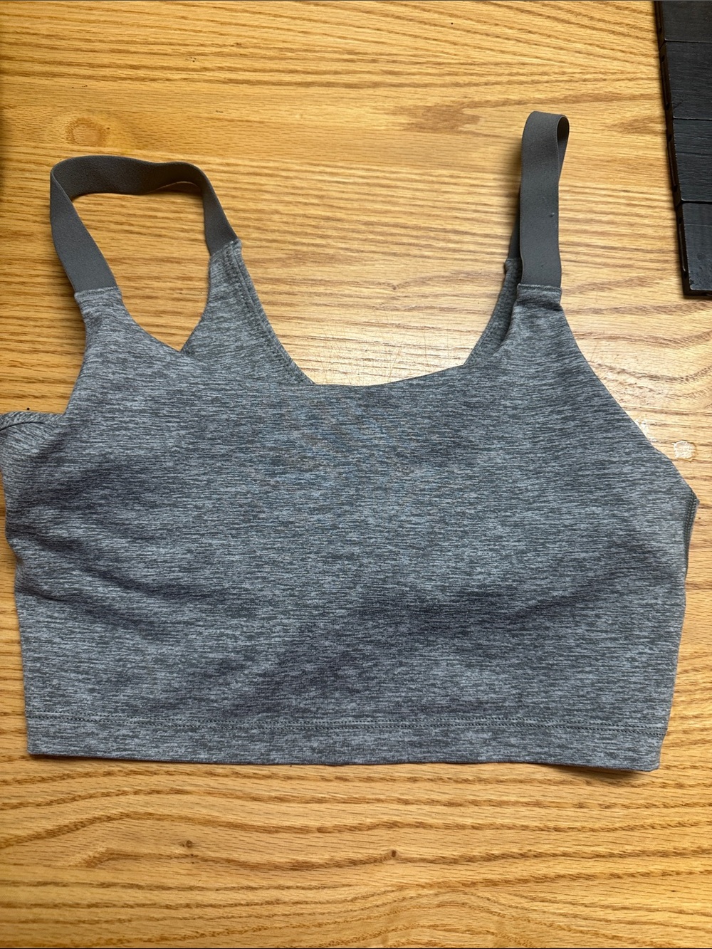 Seamless Gray Sports Bralette with Wide Straps